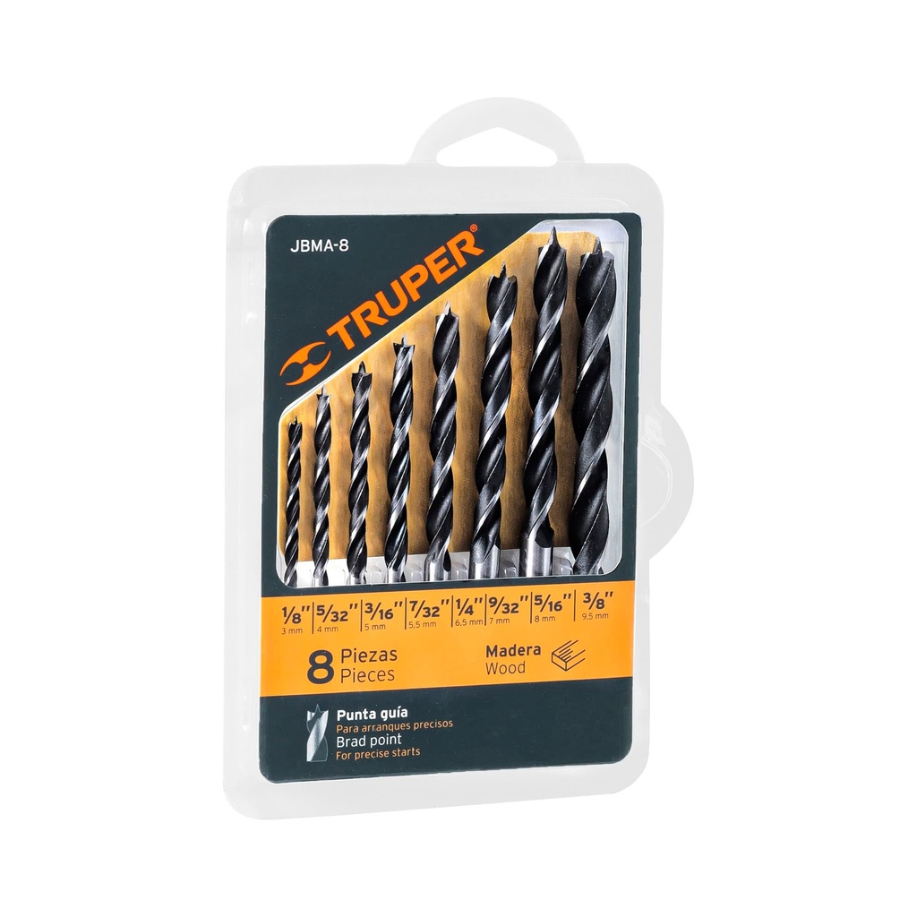 [0100203110928] JGO BROCAS MADERA 8PZ 11338 TRUPER