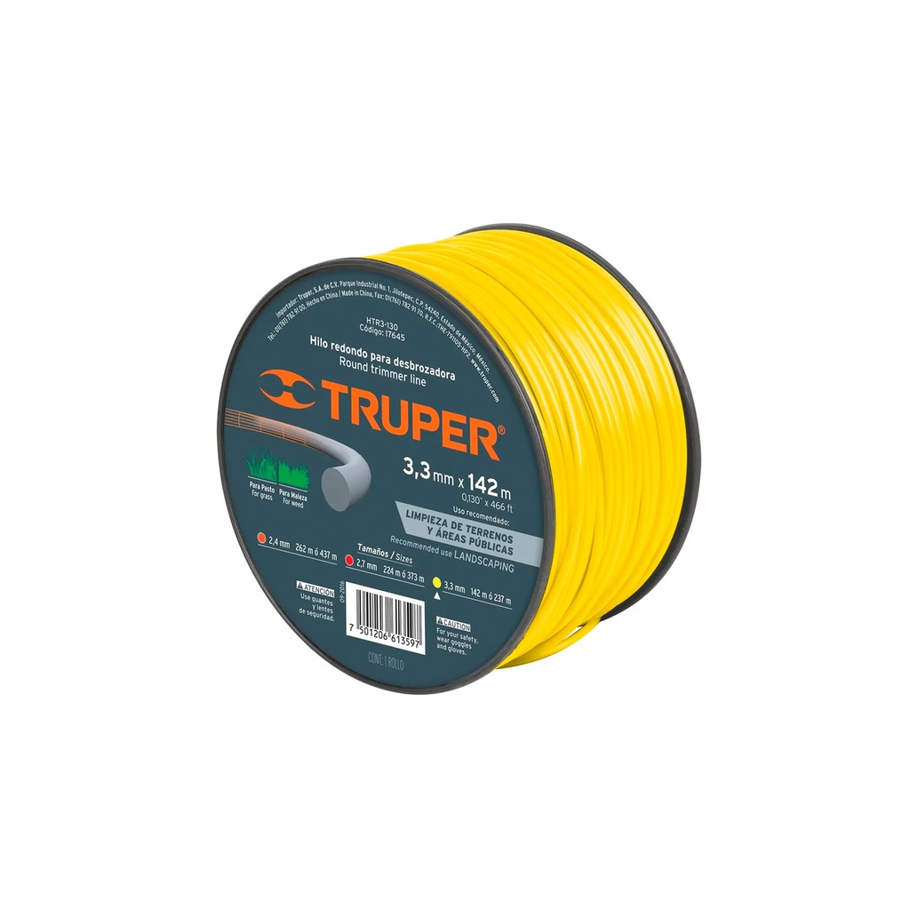 [0100901110959] HILO REDONDO 130" 3.3MM X142M CARRETE 17645 TRUPER