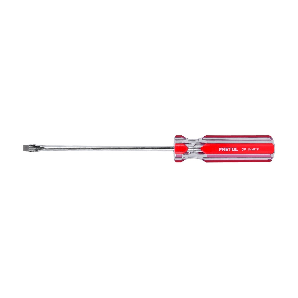 DESARMADOR PLANO 1/4" X 6" M/PVC 21462 PRETUL