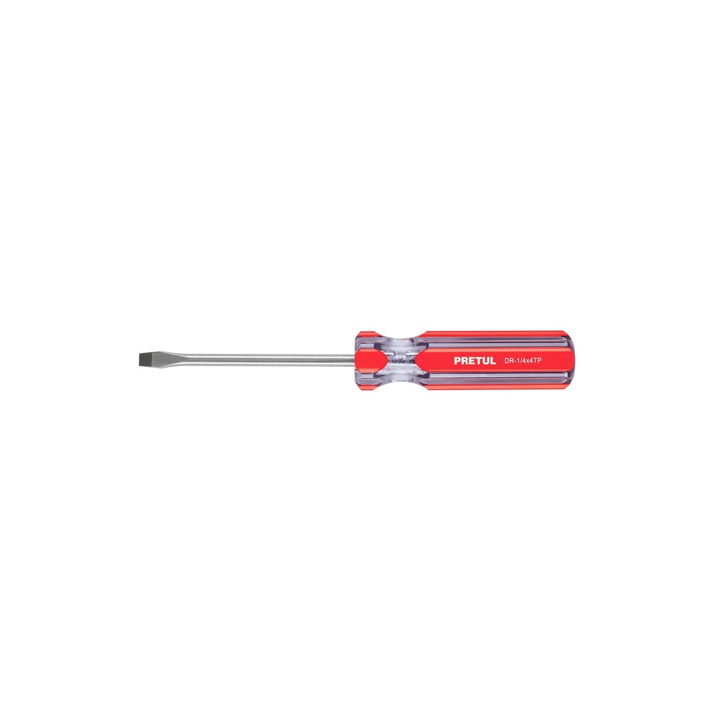 DESARMADOR PLANO 1/4" X 4" M/PVC 21459 PRETUL