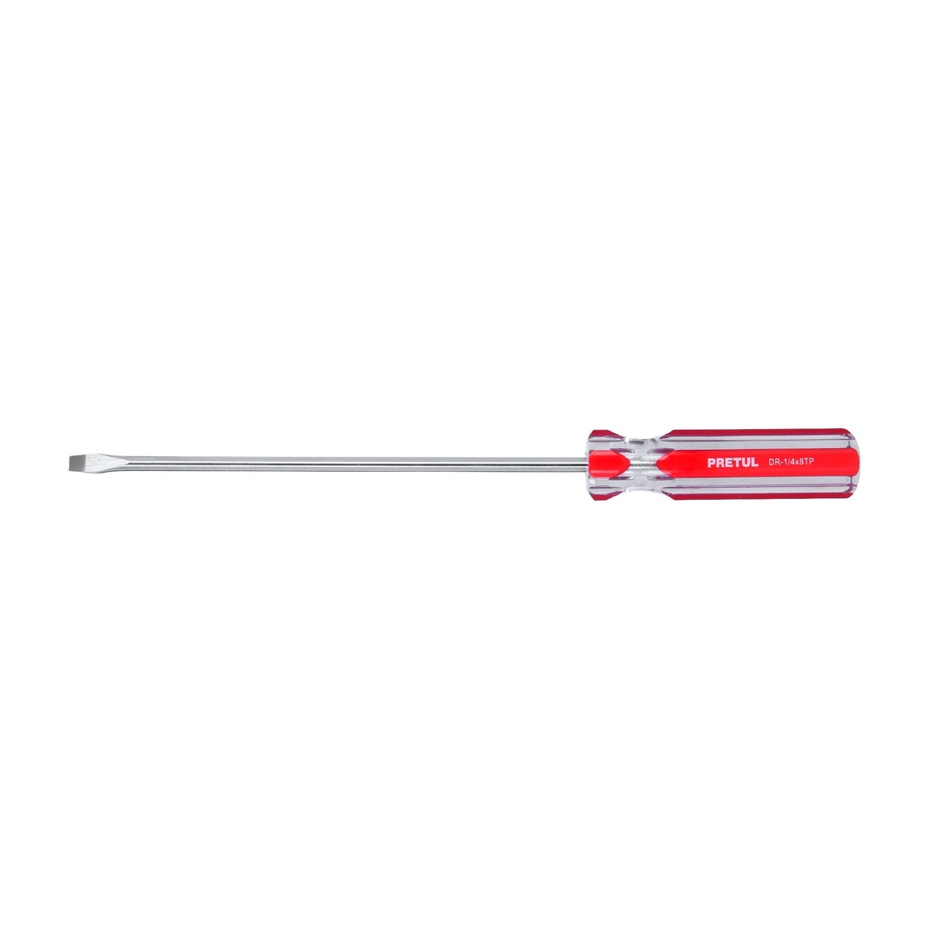 DESARMADOR PLANO 1/4" X 8" M/PVC 21460 PRETUL