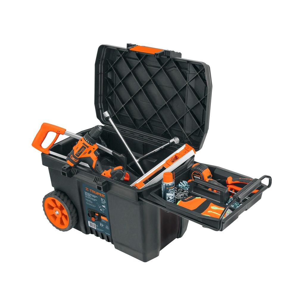 CAJA PARA HERRAMIENTAS 23"X17" C/ RUEDAS 10902 TRUPER