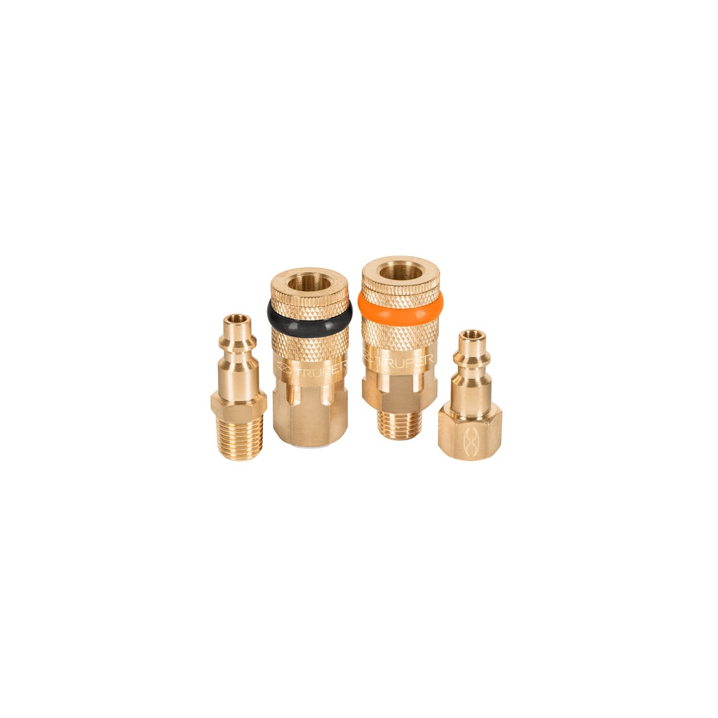 [0101001110239] JGO ACOPLE Y CONECTOR LATON NPT 1/4" X 4 PZ 19080