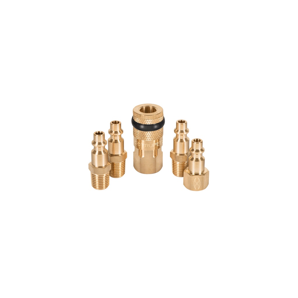 [0101001110240] JGO ACOPLE Y CONECTOR LATON NPT 1/4" X 5 PZ 19081