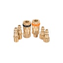 JGO ACOPLE Y CONECTOR LATON NPT 1/4" 6 PZ 18075 TR
