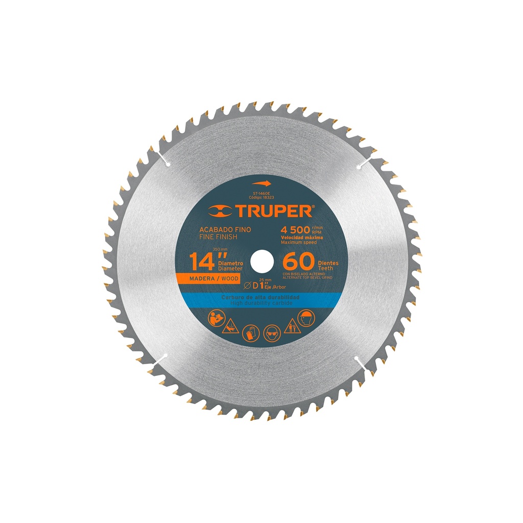 [0101002110999] DISCO SIERRA CIRC 14" X 1" 60 D P/MAD 18323 TRUPER
