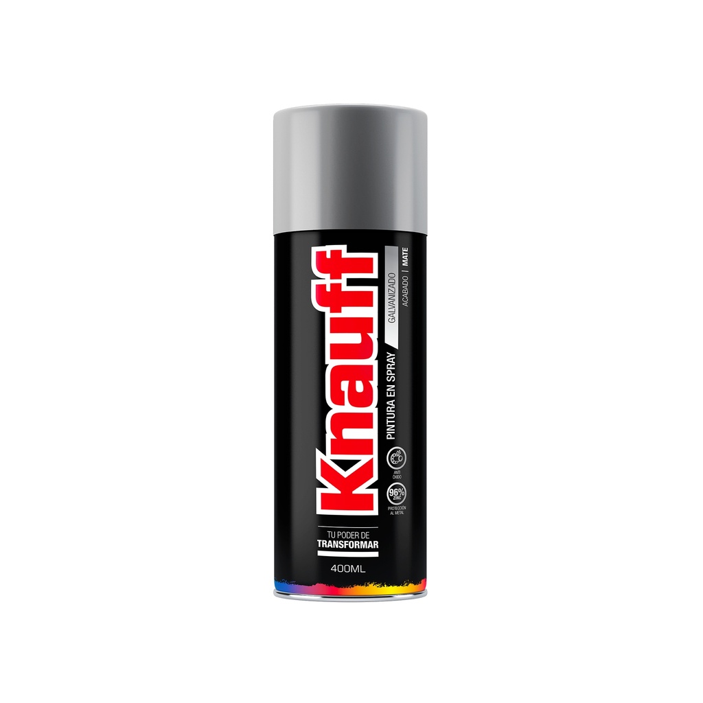 [0360101200460] PINTURA SPRAY GALVANIZADA 96% ZINC MATE #5002 400ML KNAUFF