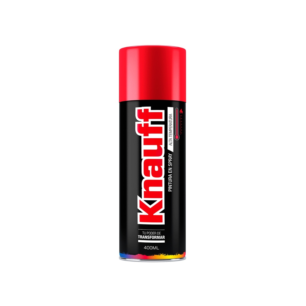 [0360101200793] PINTURA SPRAY ALTA TEMPERATURA ROJO BRILLANTE #1603 400ML KNAUFF