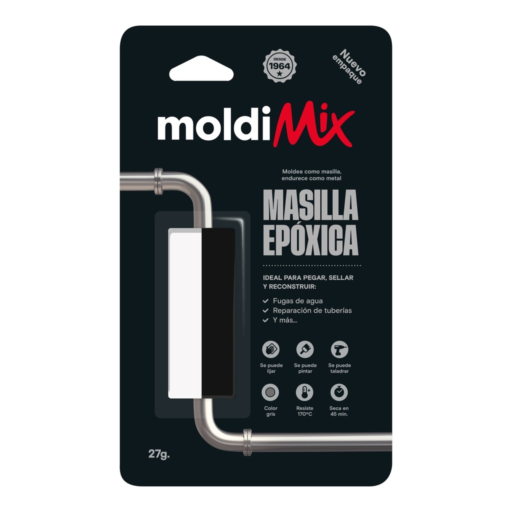 MASILLA MOLDEAB MOLDIMIX GRIS 27GR (X12) SOLDIMIX