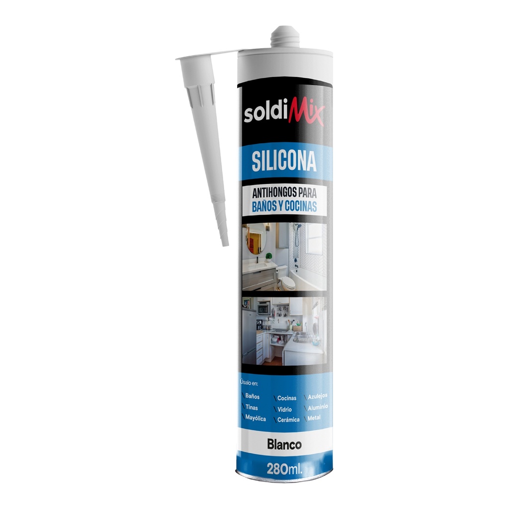 [0540102054053] SILICONA BAÑOS Y COCINA C/BLANCO 280ML SOLDIMIX