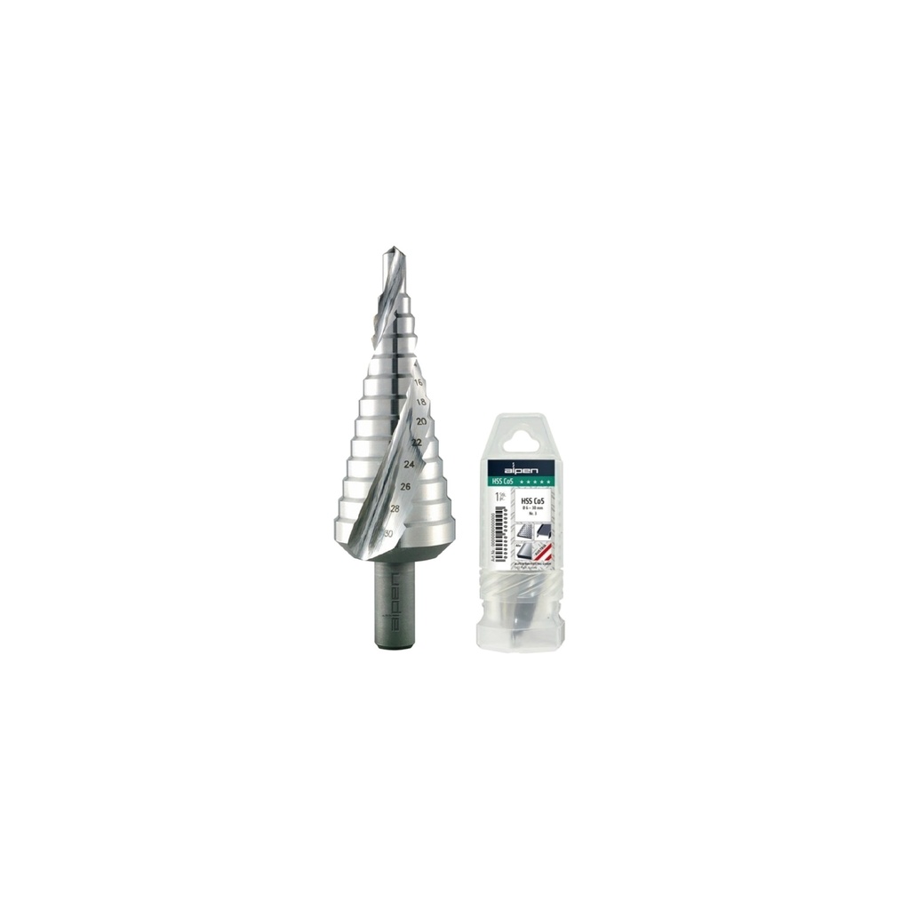 [0670101067864] BROCA HSS COBALTO ESCALONADA 6-30 MM ALPEN