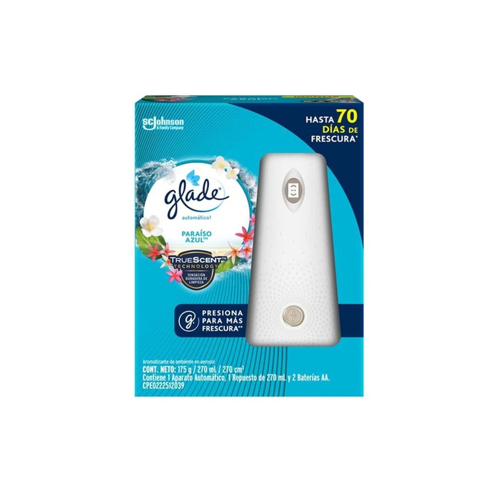 [0910101091702] GLADE AUT. PARAI. AZUL APTO+RPTO 270ML 364765 SCJ