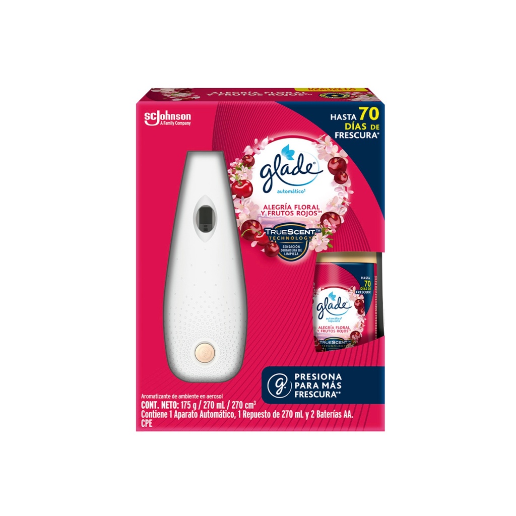 [0910101091757] GLADE AUTOM. FLOR/FRUT. APTO+RPTO 270ML 320459 SCJ