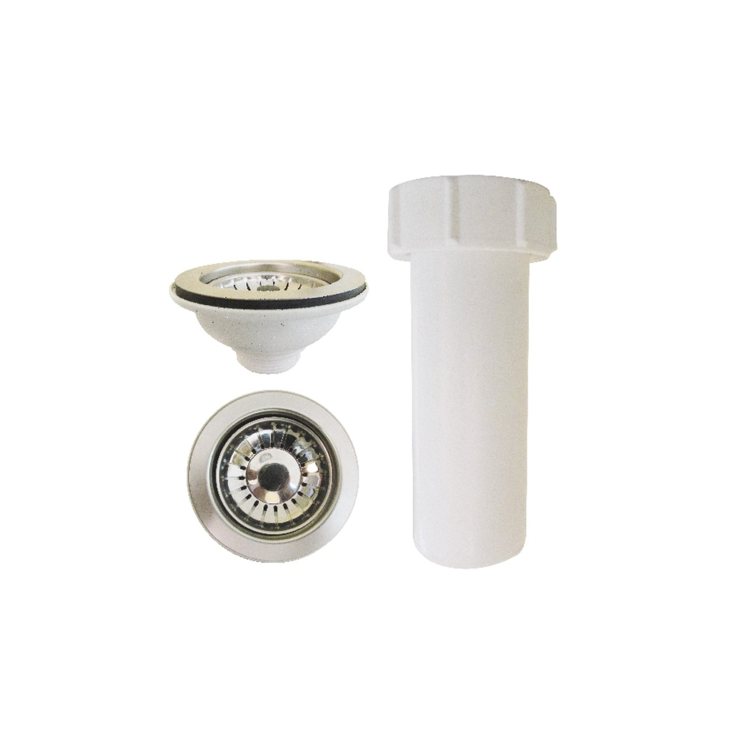 DESAGUE P/LAVADERO PVC C/CANAS. AC.INOX 4 1/2" C&A