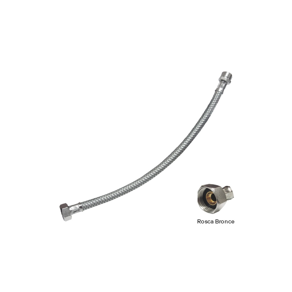 TUBO ABASTO P/LAV. ALUM. 1/2" X 50CM R/BRONCE C&A
