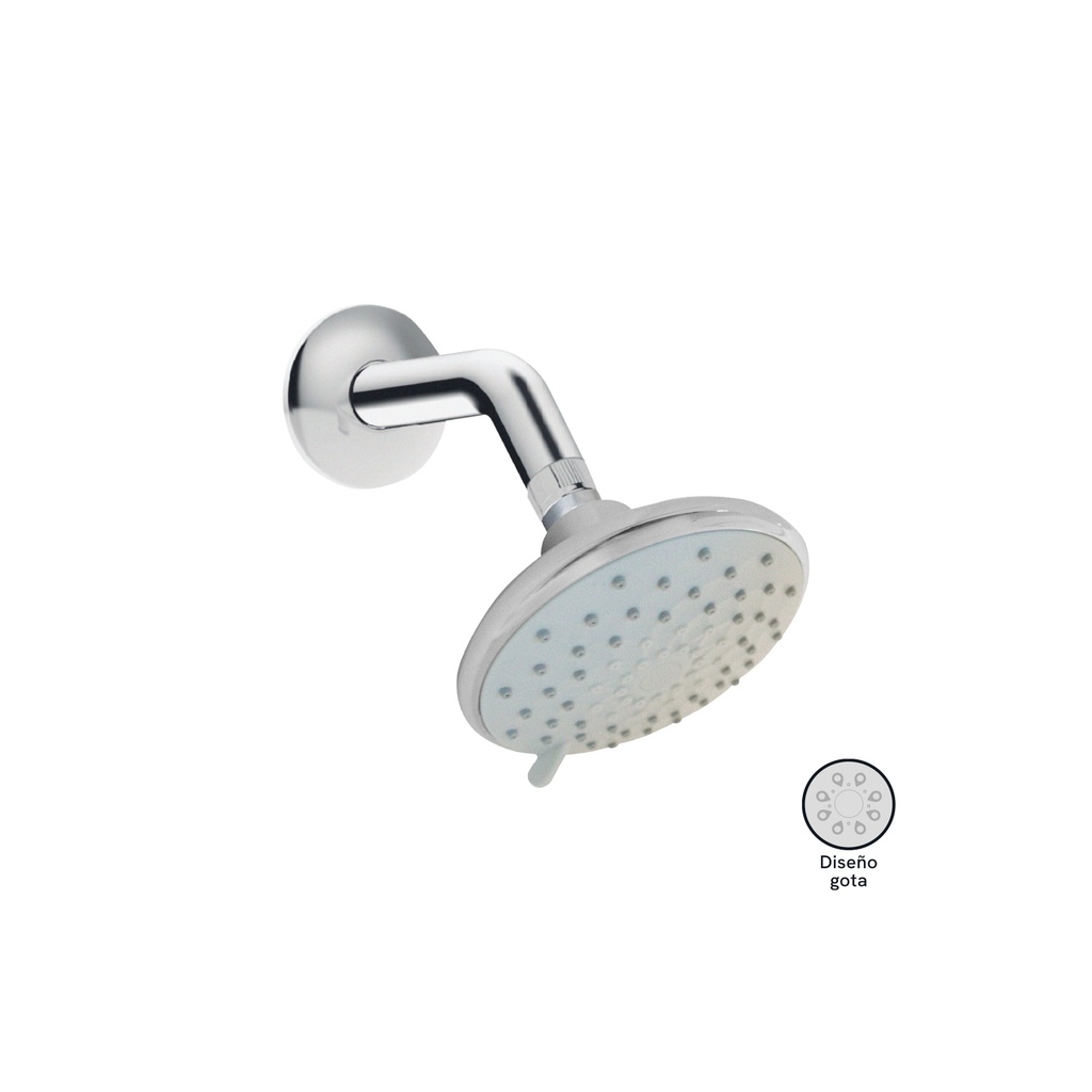 CABEZA D/DUCHA 1/2" CROMADA 3 FX DISEÑO GOTA C&A