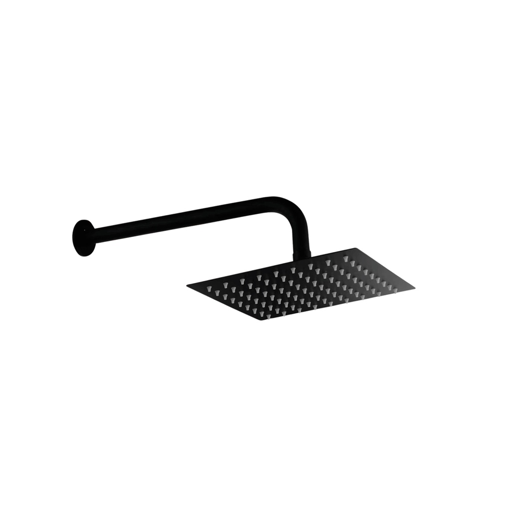 [1260203200860] CABEZA DE DUCHA CUADRADA NEGRA 10" C&A