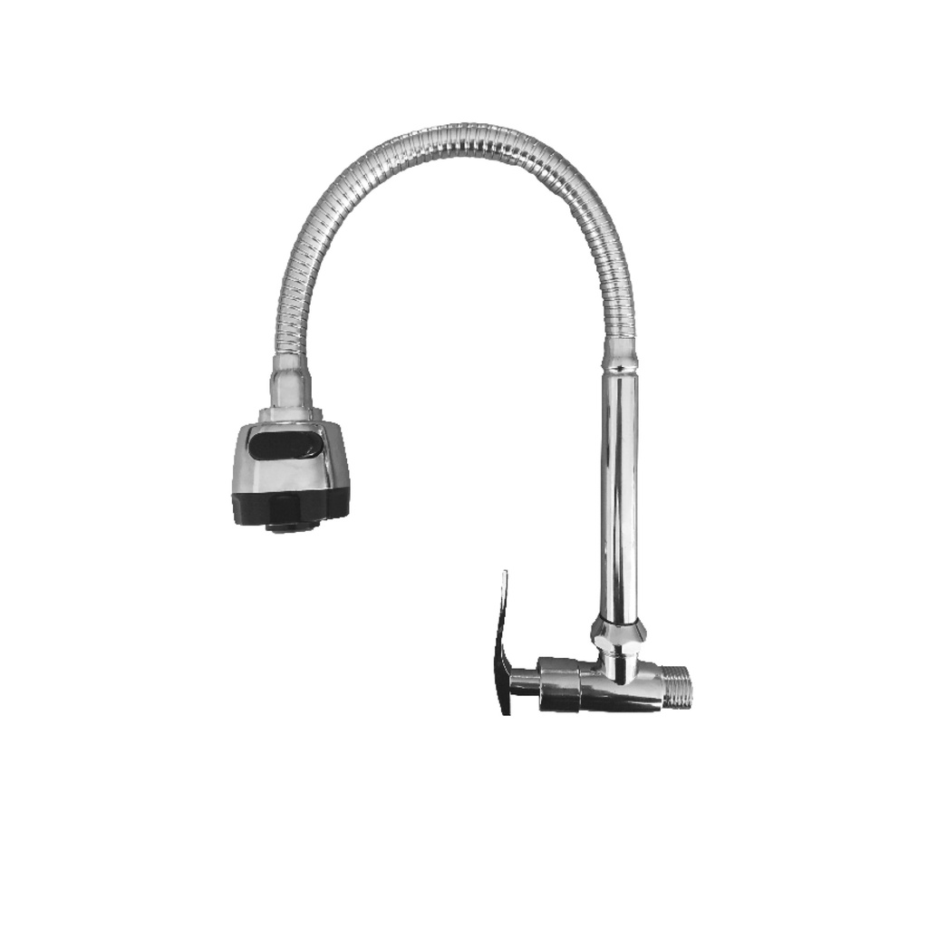[1260204126195] LLAVE DE LAVADERO PARED P/GANSO FLEXIBLE Z C&A