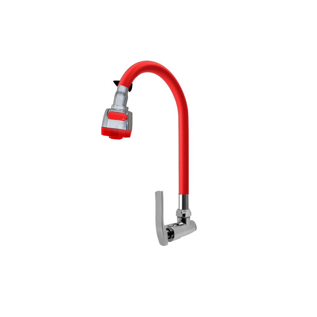 LLAVE DE LAVADERO PARED P/GANSO FLEXIBLE Z ROJO C&A