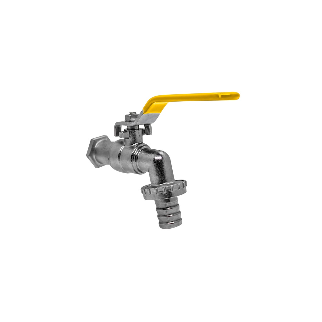 [1260205200626] LLAVE ESFERICA JARDIN 1/2" PESADO M/PLANO AMARILLO C&A