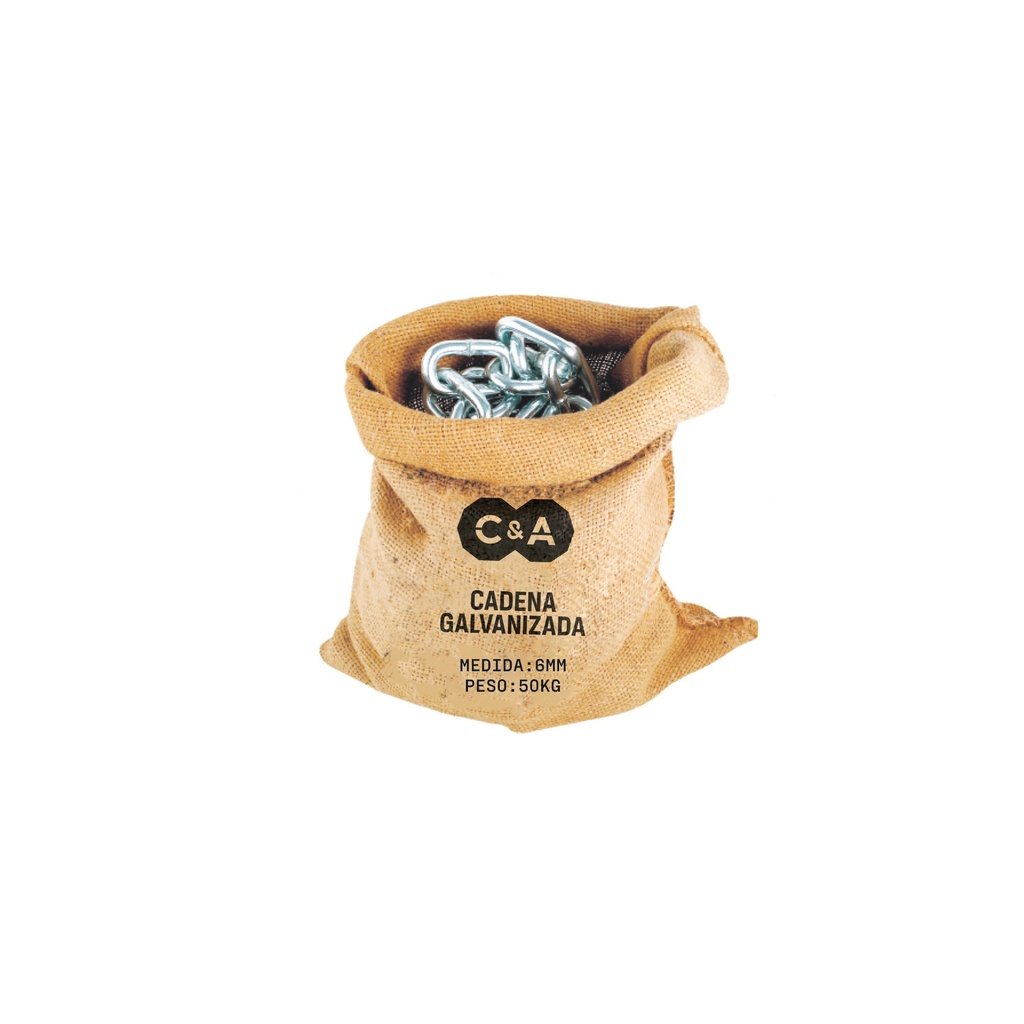 CADENA GALVANIZADA 1/4" (SACO X 50KG) 6MM C&A