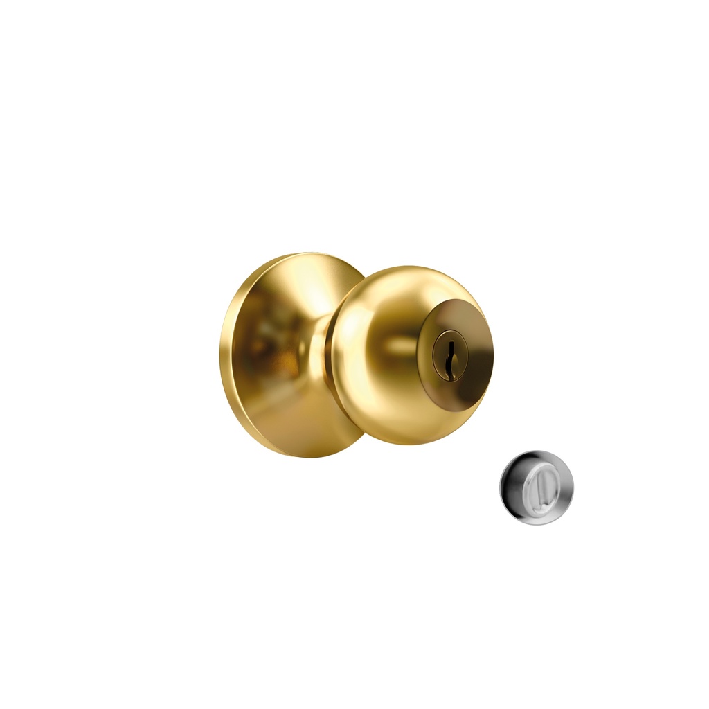 [1400102140376] CERRADURA T/BOLA C/BOTON DORADO P/DORM C/LLAVE C&A