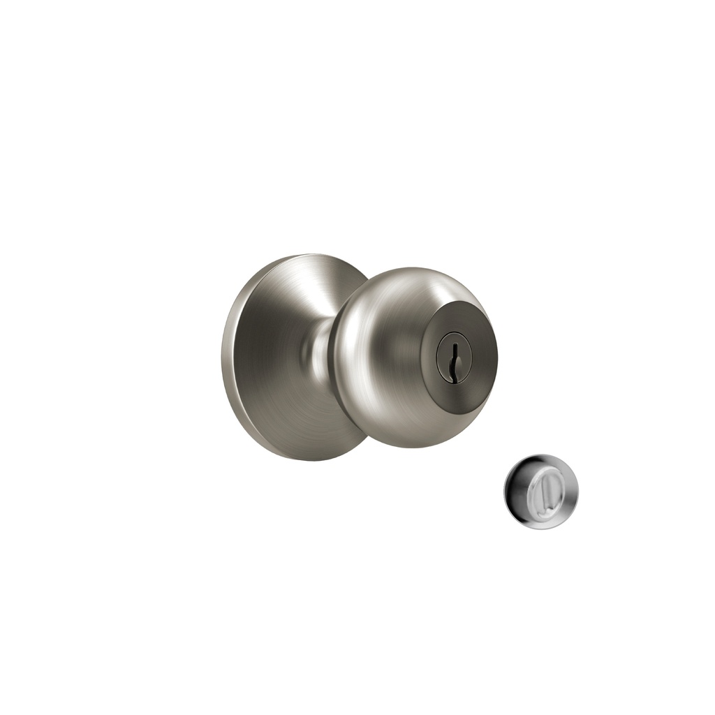 CERRADURA T/BOLA C/BOTON SATINADO P/DORM C/LLAVE C&A