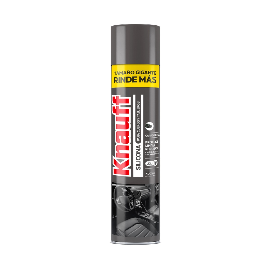 [1650101200747] SILICONA P/CUEROS Y TABLEROS A/CARRO NUEVO X750ML-KNAUFF