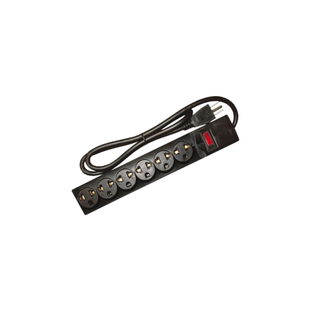 [1660102046279] SUPRESOR DE PICO C/6 TOMAS C/NEGRO 1M 16AWG HOME LIGHT