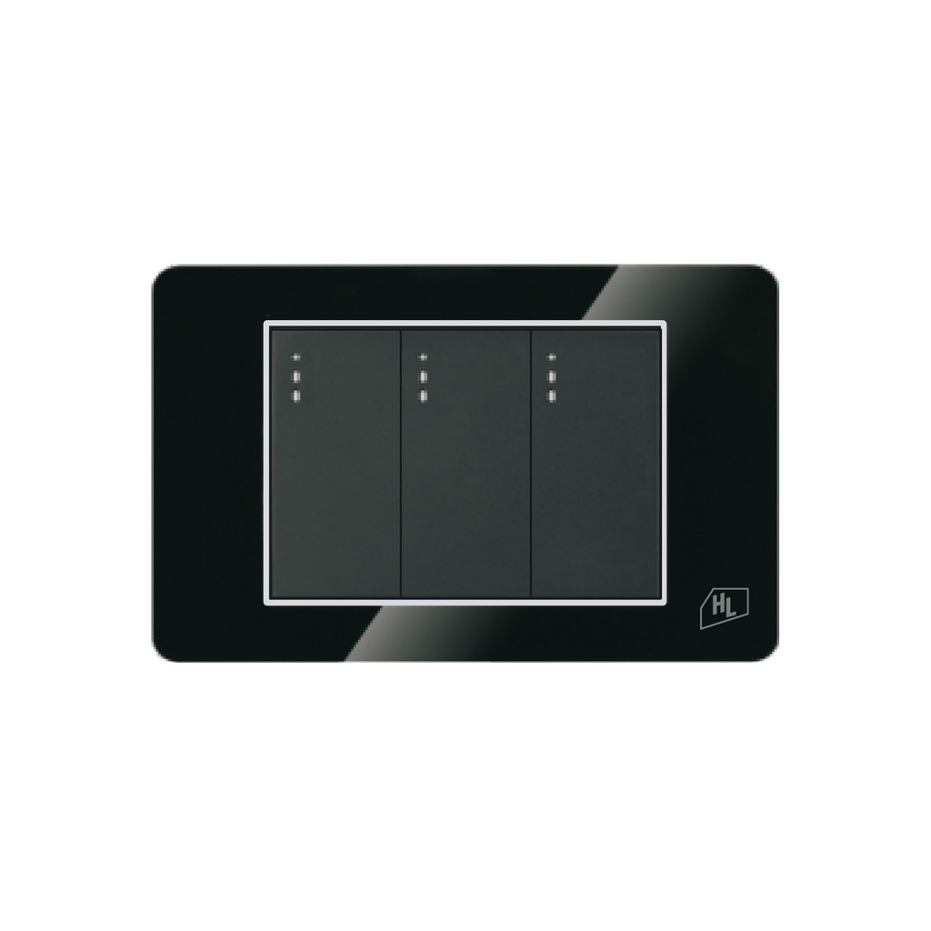 [1660104200706] INTERRUPTOR TRIPLE P/EMP NEGRO ACRILICO ELEGANT HOME LIGHT