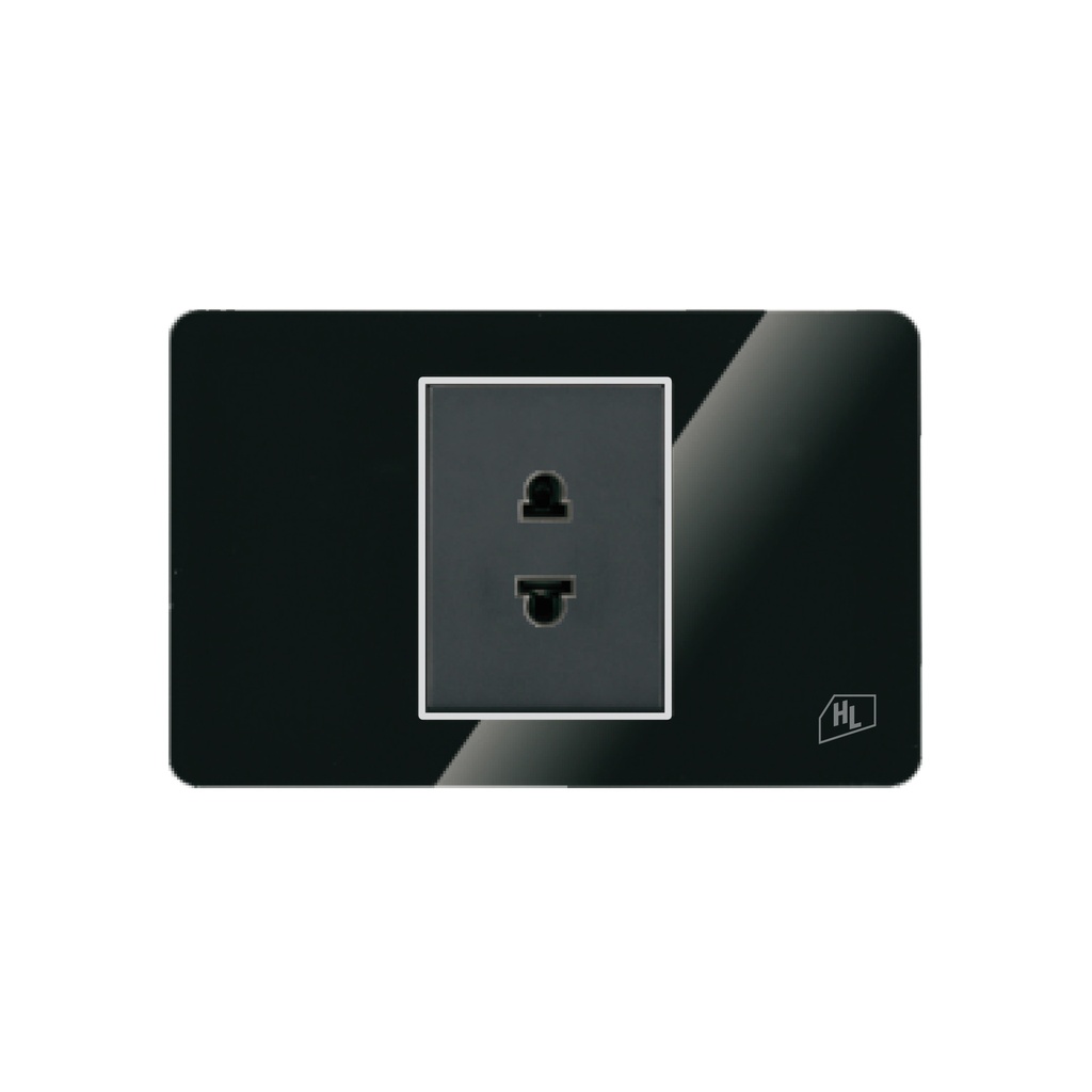 [1660104200710] TOMACORRIENTE SIMPLE P/EMP NEGRO ACRILICO ELEGANT HOME LIGHT