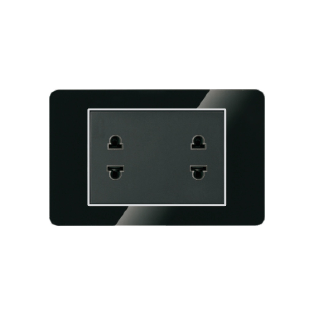 TOMACORRIENTE DOBLE P/EMP NEGRO ACRILICO ELEGANT HOME LIGHT