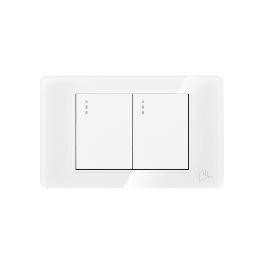 [1660104200715] INTERRUPTOR DOBLE P/EMP BLANCO ACRILICO ELEGANT HOME LIGHT