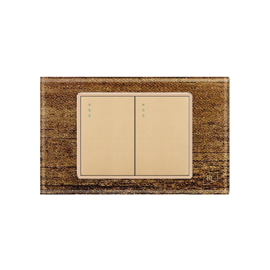 INTERRUPTOR DOBLE P/EMP MADERA ACRILICO ELEGANT HOME LIGHT