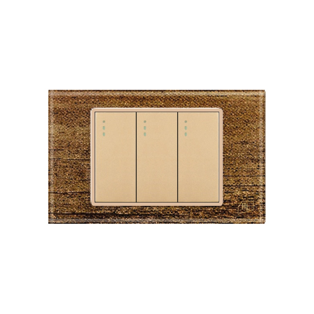 INTERRUPTOR TRIPLE P/EMP MADERA ACRILICO ELEGANT HOME LIGHT
