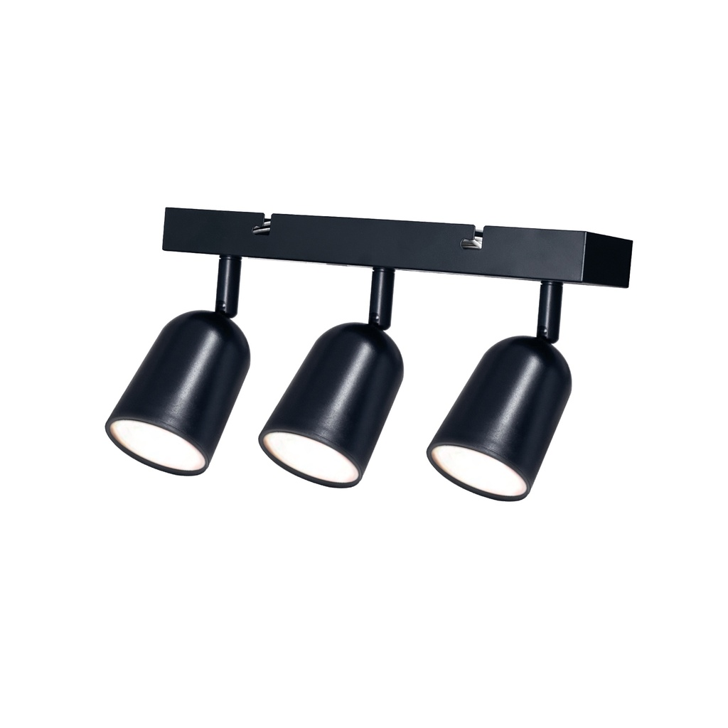 SPOTLIGHT TRIPLE NEGRO P/GU10 HOME LIGHT