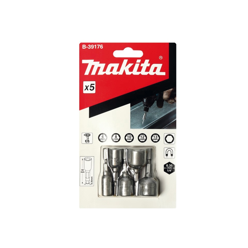 JGO D/DADOS MAGNETICO 1/4" X 5 PZS B-39154 MAKITA