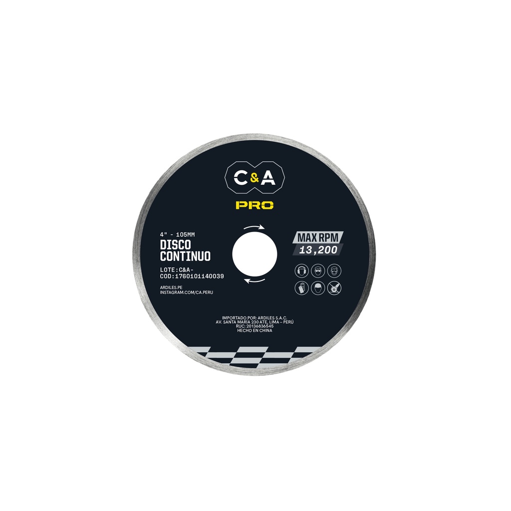 [1760101140039] DISCO DIAMANTADO CONTINUO 4" - C&A PRO