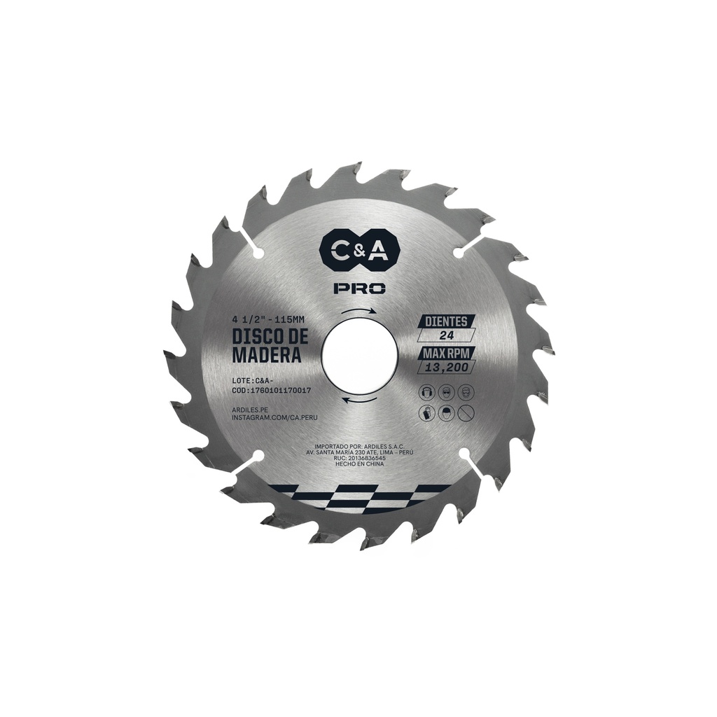 [1760101140372] DISCO DE CORTE D/MADERA 60 DIENTES 4 1/2" - C&A