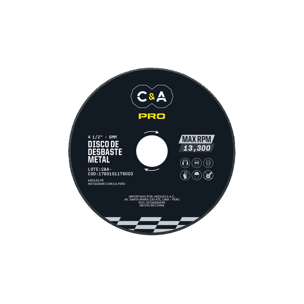 [1760101176004] DISCO DE DESBASTE 7" X 6 MM (5) C&A PRO