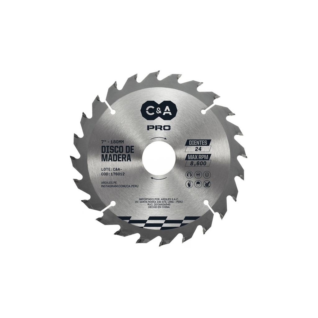 [1760101176014] DISCO DE CORTE D/MADERA 40 DIENTES 10" C&A PRO