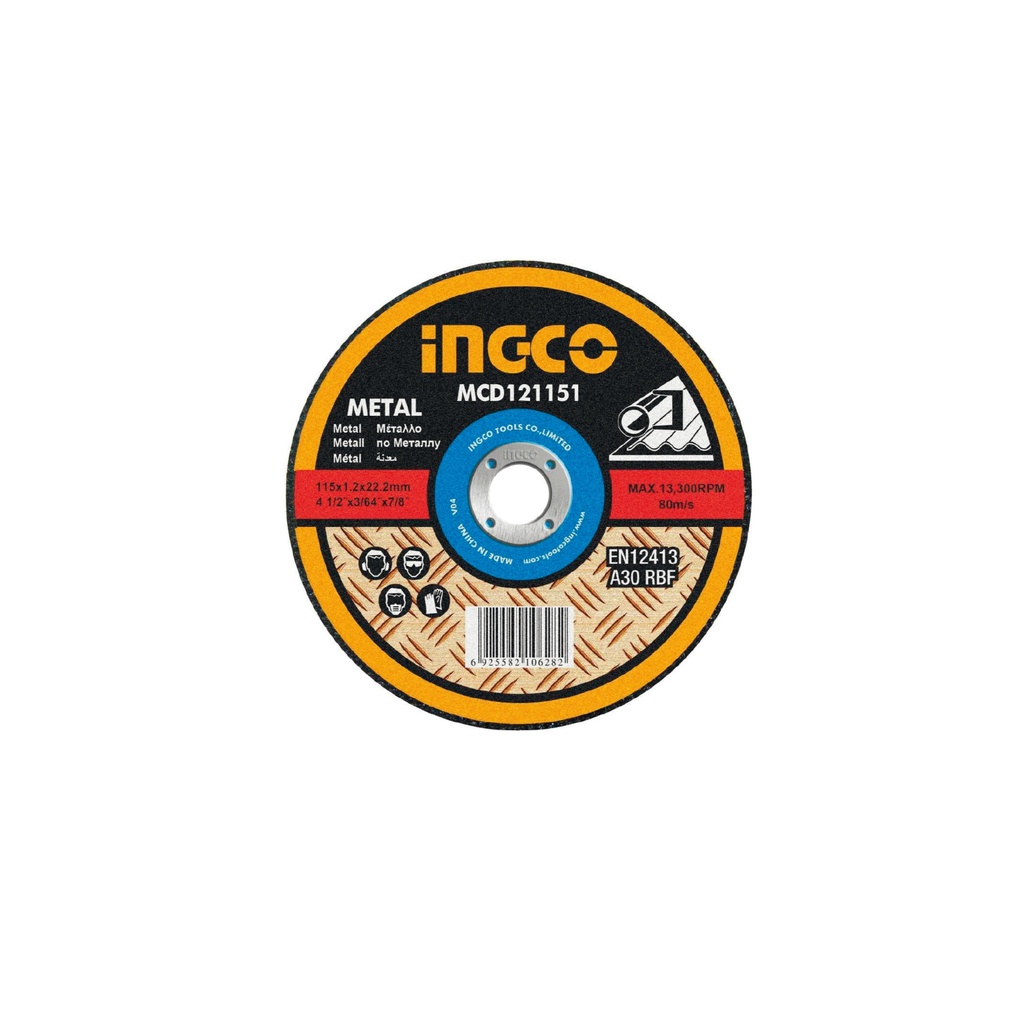 [1830102183028] DISCO CORTE METAL 4 1/2" X 1.2MM (25) MCD121151 INGCO