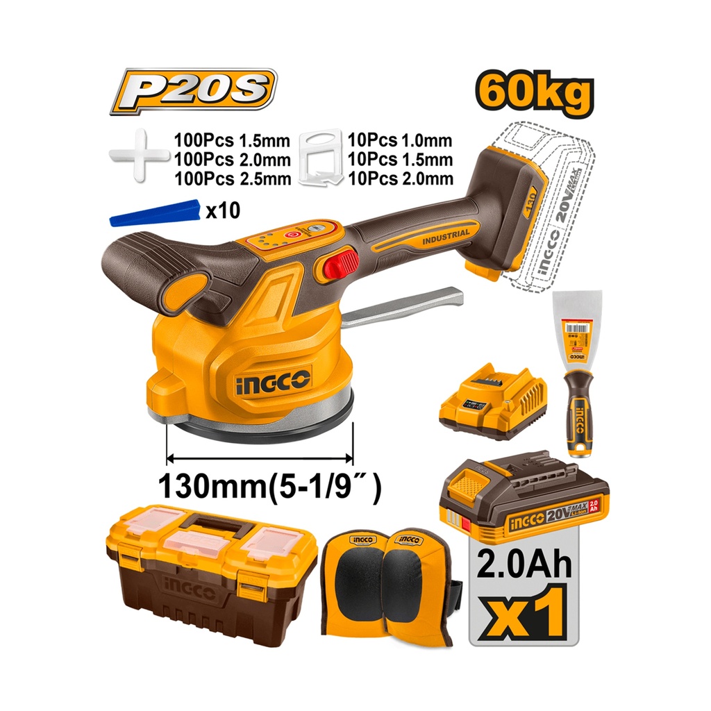 [1830103201059] VENTOSA VIBRATORIA INALAM. 20V C/ACCESORIOS CTVLI20018 INGCO