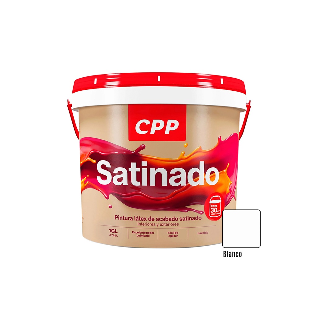 [1850101142228] PINTURA LATEX SATINADO BLANCO BALDE 1 GL CPP
